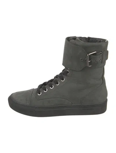 Pre-owned Allsaints Suede Combat Boots In Green