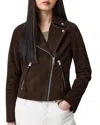 Allsaints Suede Dalby Biker Jacket In Black