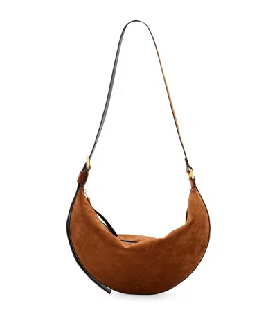 ALLSAINTS SUEDE HALF MOON SHOULDER BAG