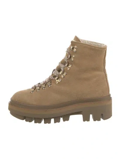 Pre-owned Allsaints Suede Hiking Boots In Neutrals