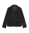 Allsaints Mens Twilight Black Hornett Western-yoke Regular-fit Suede Blazer