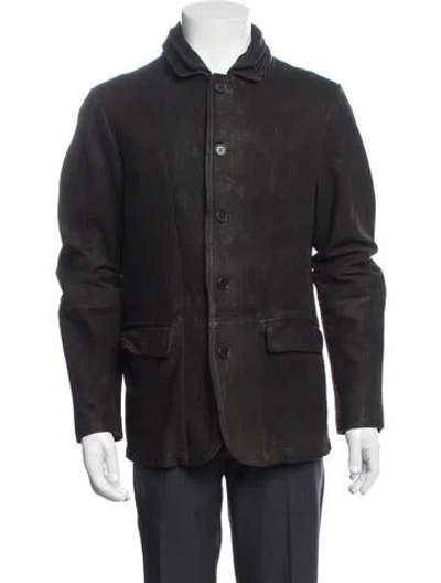 Pre-owned Allsaints Suede Jacket In Black