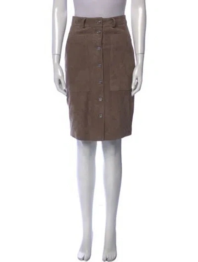 Pre-owned Allsaints Suede Knee-length Skirt In Brown