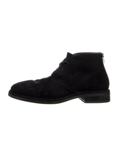 Pre-owned Allsaints Suede Lace-up Boots In Black