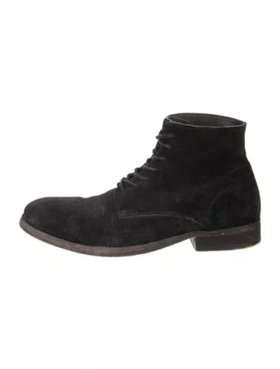 Pre-owned Allsaints Suede Lace-up Boots In Black