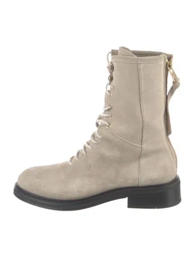 Pre-owned Allsaints Suede Lace-up Boots In Neutrals