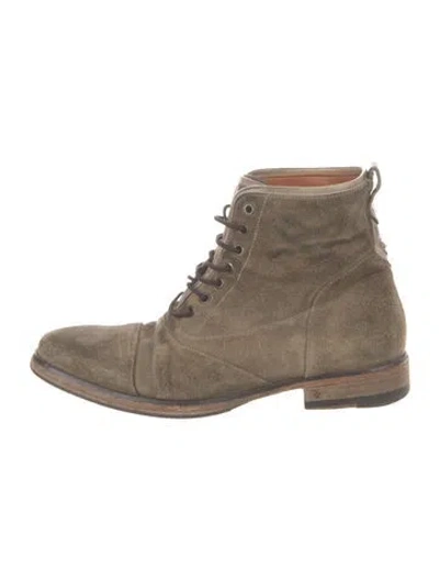 Pre-owned Allsaints Suede Lace-up Boots In Neutrals