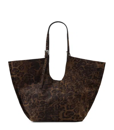 Allsaints Suede Leopard Print Ara Tote Bag