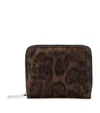 Allsaints Suede Leopard Print Lena Wallet In Brown