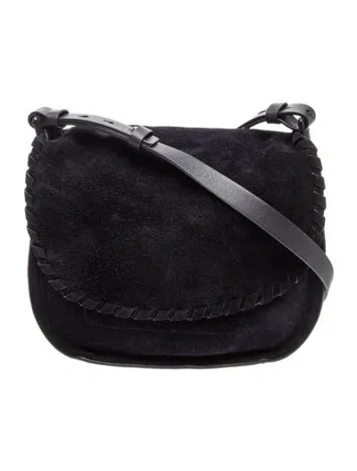 Pre-owned Allsaints Suede Messenger Bag In Black