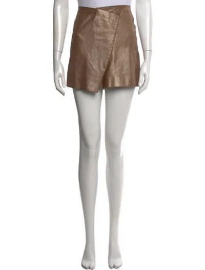 Pre-owned Allsaints Suede Mini Skirt In Brown