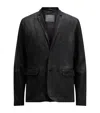 Allsaints Mens Mcway Blue Monet Notch-lapel Suede Blazer Xxl In Blue