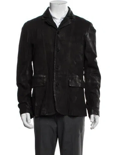 Pre-owned Allsaints Suede Moto Jacket In Black
