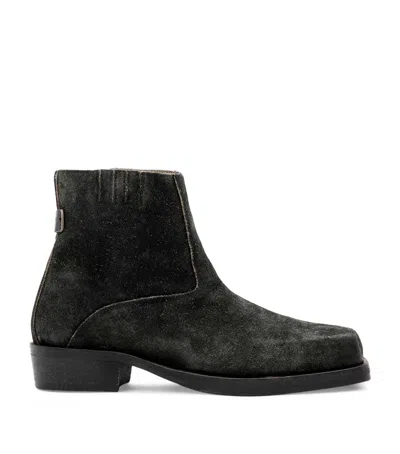 Allsaints Suede Orla Ankle Boots In Black