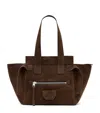 Allsaints Suede Perez Shoulder Bag In Brown