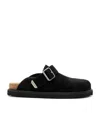 Allsaints Venus Shearling Mules In Black