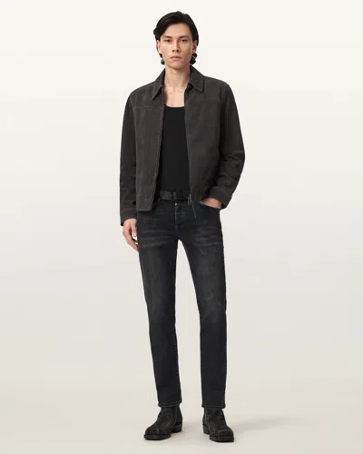 Allsaints Suede Rhone Suede Jacket In Gray