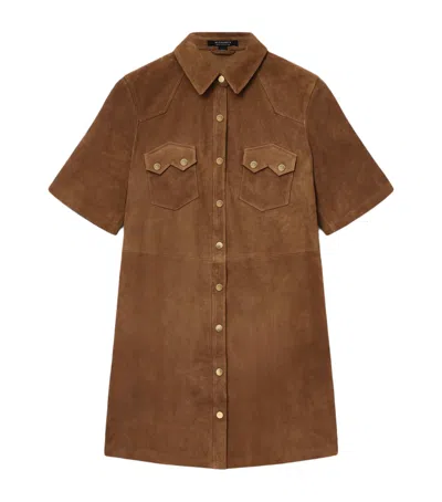 ALLSAINTS SUEDE ROCK MINI SHIRT DRESS