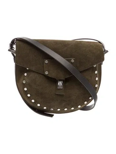 Pre-owned Allsaints Suede Shoulder Bag In Green