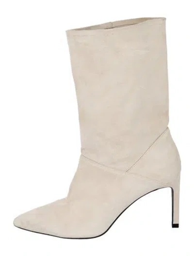 Pre-owned Allsaints Suede Slouch Boots In Neutrals
