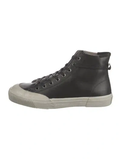 Pre-owned Allsaints Suede Sneakers In Black