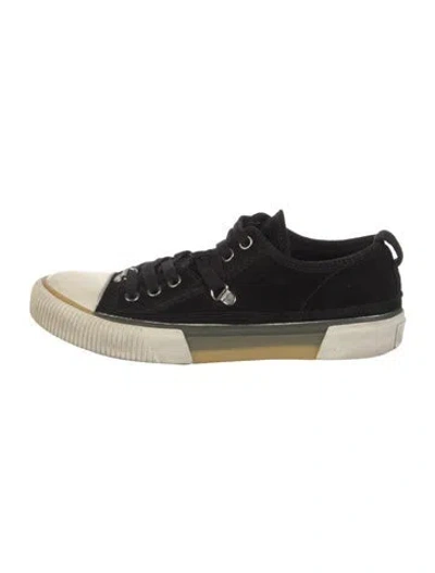 Pre-owned Allsaints Suede Sneakers In Black