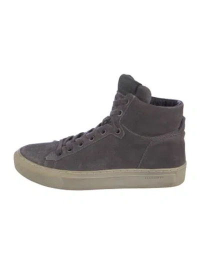 Pre-owned Allsaints Suede Sneakers In Gray