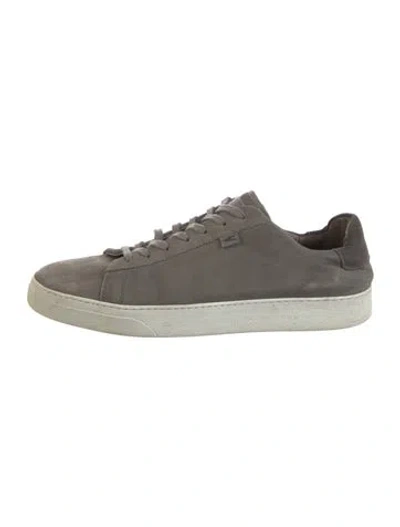 Pre-owned Allsaints Suede Sneakers In Gray