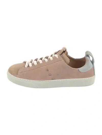 Pre-owned Allsaints Suede Sneakers In Neutral