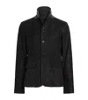 Allsaints Mens Black Survey Double-layered Leather Blazer In Black