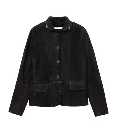 Allsaints Suede Surveya Blazer In Black