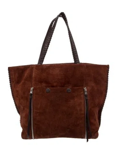Pre-owned Allsaints Suede Tote In Brown
