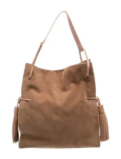 Pre-owned Allsaints Suede Tote In Brown