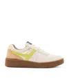 Allsaints Suede Vix Sneakers In White/brown/green