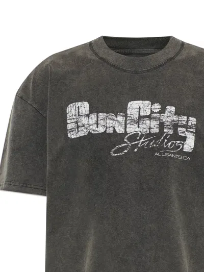 Allsaints Sun City Graphic-print T-shirt In Gray