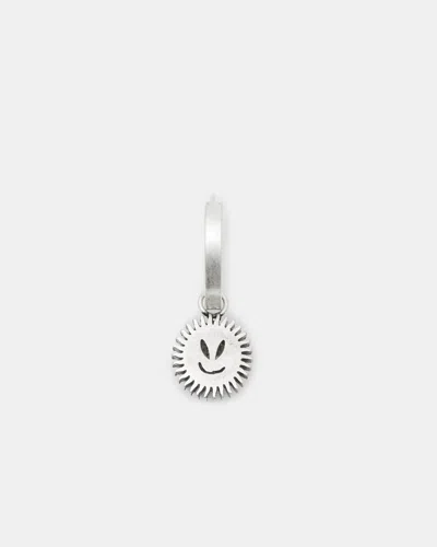 Allsaints Sun Smirk Sterling Silver Hoop Earring In Warm Silver