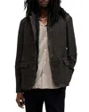 Allsaints Survey Layered Leather Blazer In Anthracite Grey