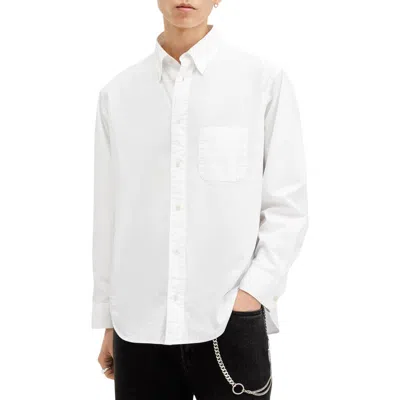 Allsaints Sutta Solid Cotton Button-up Shirt In White