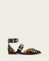 Allsaints Sutton Leopard Print Pointed Toe Shoes In Brown/black