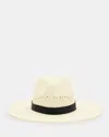 Allsaints Suvi Straw Fedora Hat In Ecru White