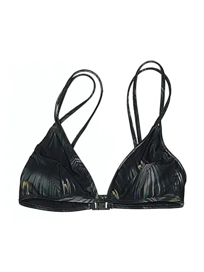 Pre-owned Allsaints Swimsuit Top Black Graphic Pattern Swimwear