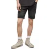 Allsaints Switch Raw Hem Denim Shorts In Washed Black