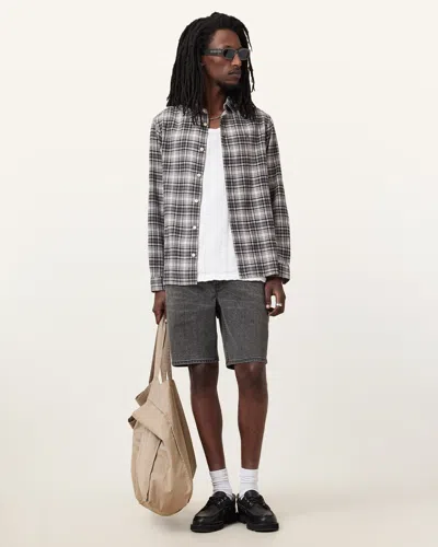 Allsaints Switch Skinny Fit Denim Shorts In Washed Black