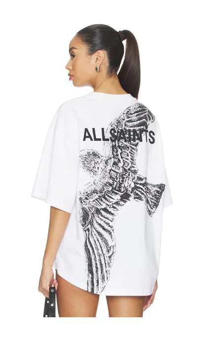 Allsaints Swoop Amelie Back Graphic T-shirt In White
