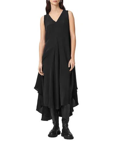 Allsaints Sybil Midi Dress In Black
