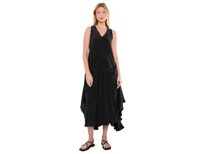 Allsaints Sybil Midi Dress Women's Dress Black: Uk 6 (us Women's 2), Viscose