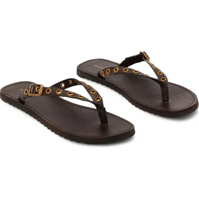 Allsaints Sydney Eyelet Flip Flop In Brown