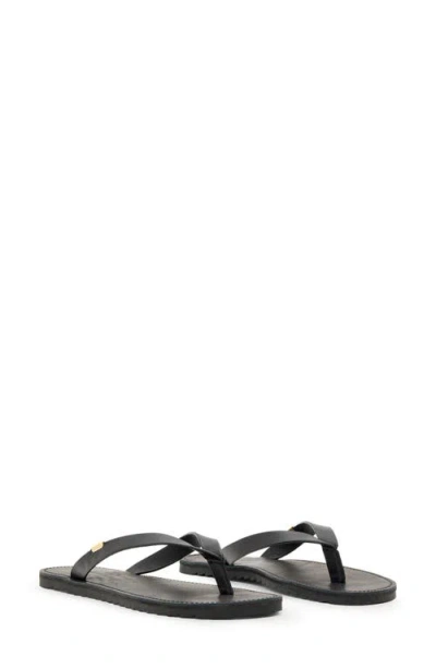 Allsaints Leather Sydney Flip Flops In Black