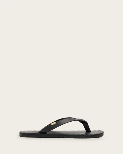 Allsaints Leather Sydney Flip Flops In Black