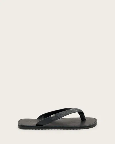 Allsaints Sydney Leather Sandals In Black